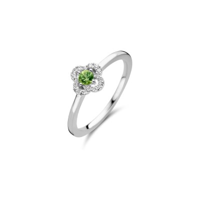 Bague One More Salina en or blanc, diamants et saphir vert