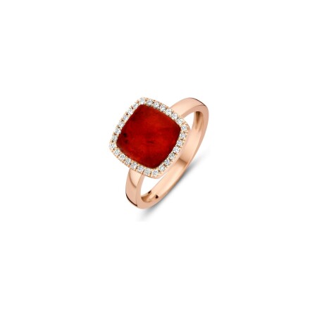 Bague One more Pantelleria en or rose, diamants, quartz et rubis