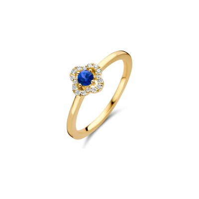 Bague One More Salina en or jaune, diamants et saphir bleu