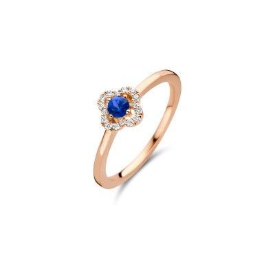 Bague One More Salina en or rose, diamants et saphir bleu