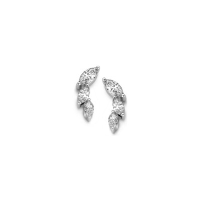 Boucles d'oreilles en or blanc et diamants