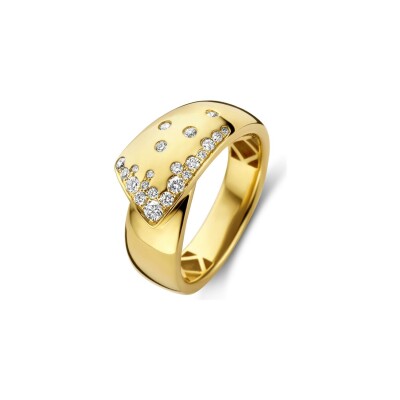 Bague en or jaune et diamants