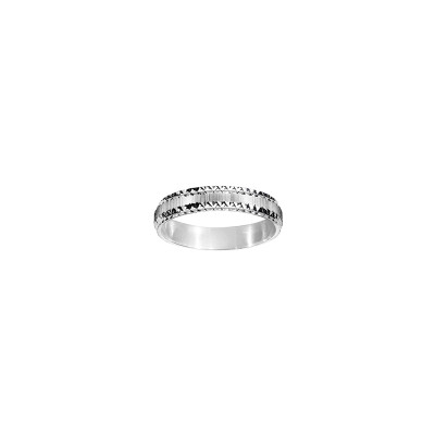 Alliance diamantée en argent rhodié, taille 62