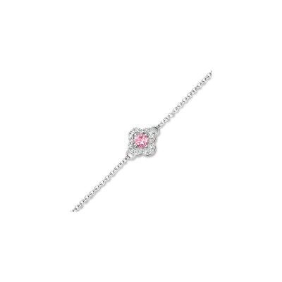 Bracelet One More Salina en or blanc, diamants et saphir rose