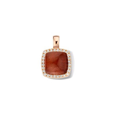 Pendentif One more Pantelleria en or rose, diamants, quartz et œil de tigre