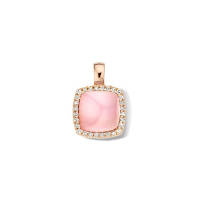 Pendentif One more Pantelleria en or rose, diamants, quartz rose et nacre