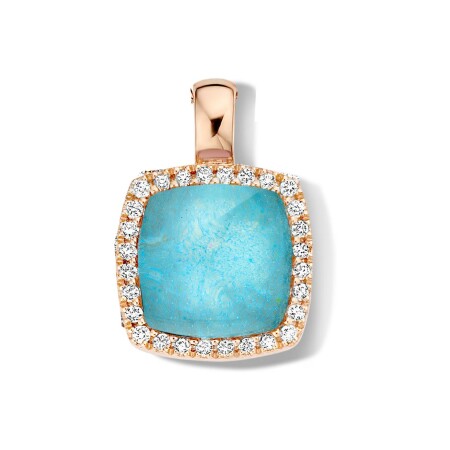 Pendentif One More Pantelleria en or rose, quartz sur amazonite et diamants