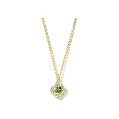 Collier One More Salina en or jaune, diamants et saphir vert