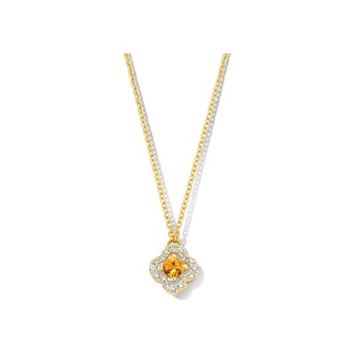 Collier One More Salina en or jaune, saphir orange et diamants