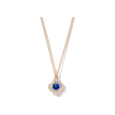 Collier One More Salina en or rose, diamants et saphir bleu