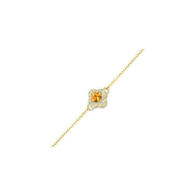 Bracelet One More Salina en or jaune, saphir orange et diamants