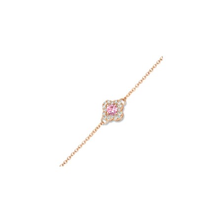 Bracelet One More Salina en or rose et saphir rose et diamants, taille brilliant