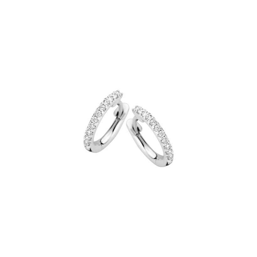 Boucles d'oreilles One More Ischia Basics en or blanc et diamants