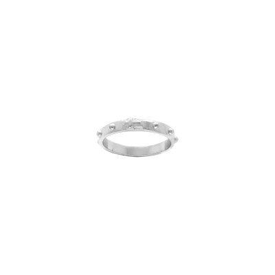 Bague dizainier en argent rhodié