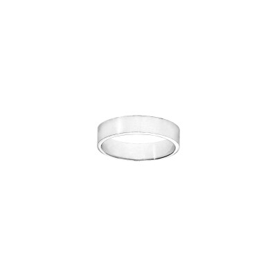 Alliance ruban 5mm en argent rhodié, taille 56