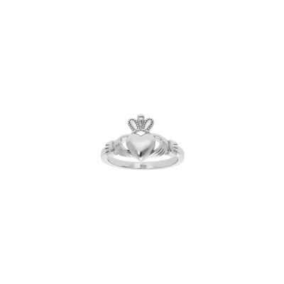 Bague Claddagh en argent rhodié, taille 54