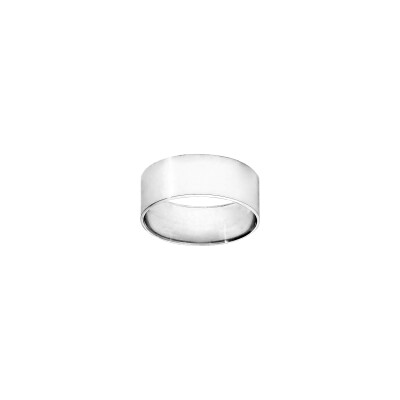 Alliance ruban 8mm en argent rhodié, taille 60