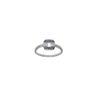 Bague en argent rhodié et oxydes de zirconium, taille 54