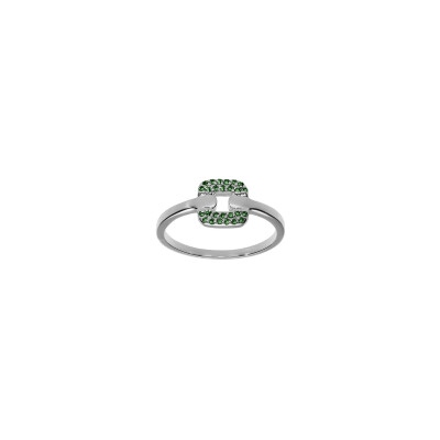 Bague en argent rhodié et oxydes de zirconium, taille 54