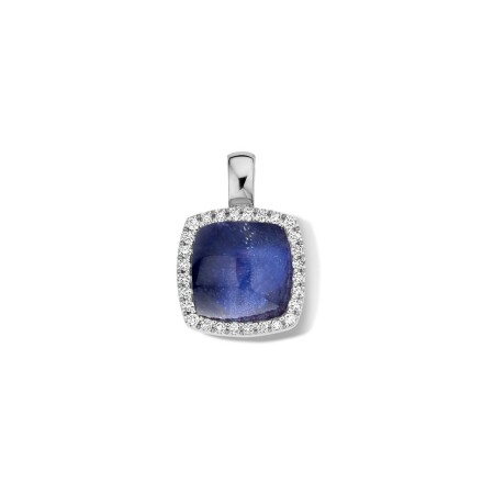 Pendentif One more Pantelleria en or blanc, diamants, quartz et sodalite