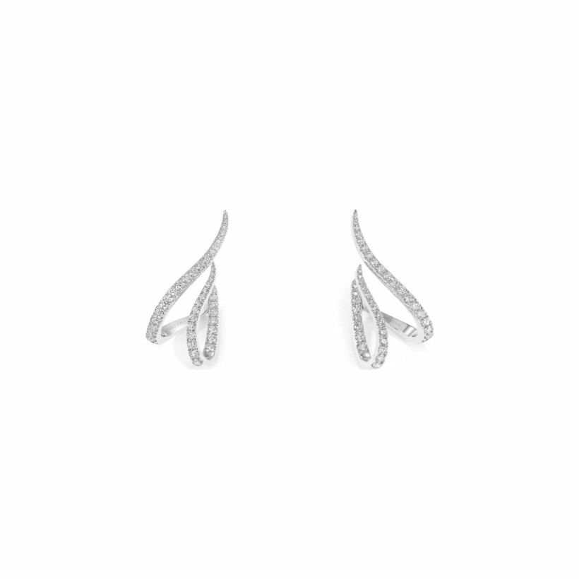 Boucles d'oreilles Messika Daisy en or blanc et diamants