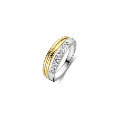 Bague en or bicolore et diamant