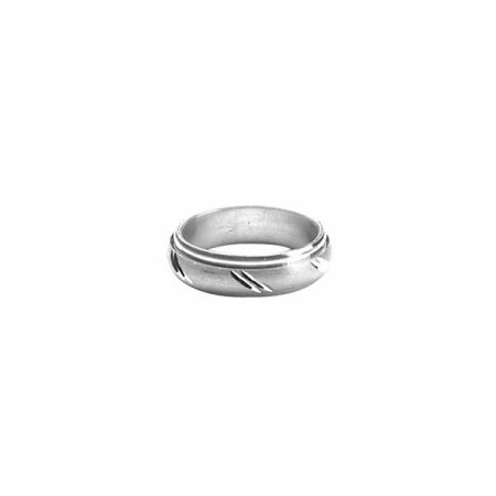 Bague argent rhodié anti stress 6mm lapidée