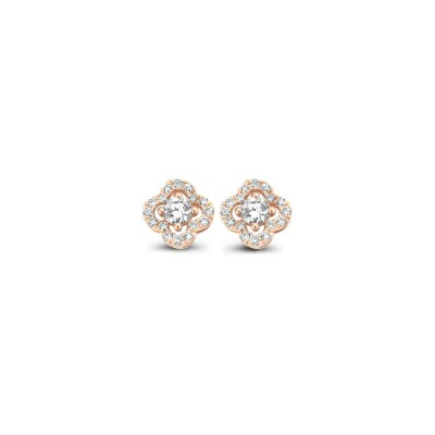 Puces d'oreilles One More Salina en or rose et diamants