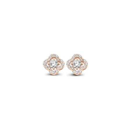 Puces d'oreilles One More Salina en or rose et diamants