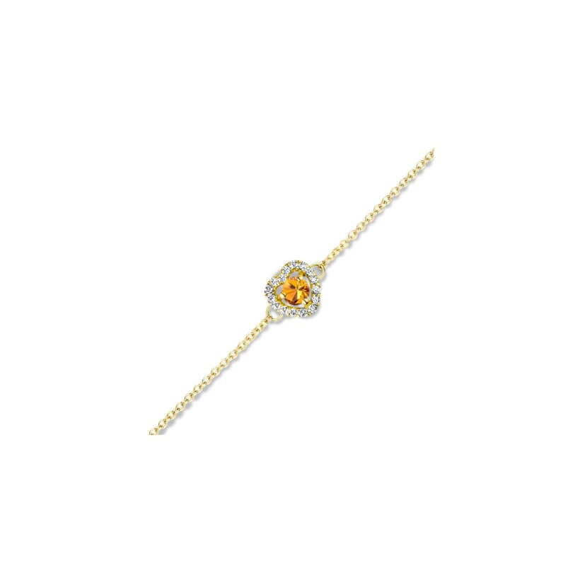 Bracelet One More Salina en or jaune, diamants et saphir orange