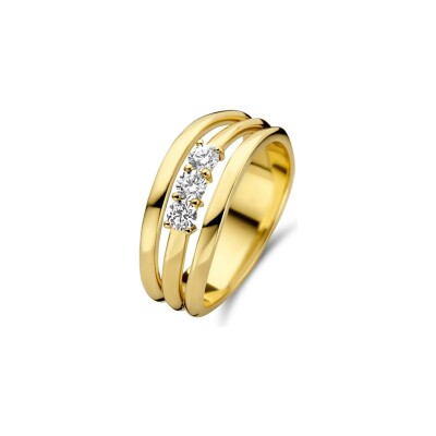 Bague en or jaune et diamants