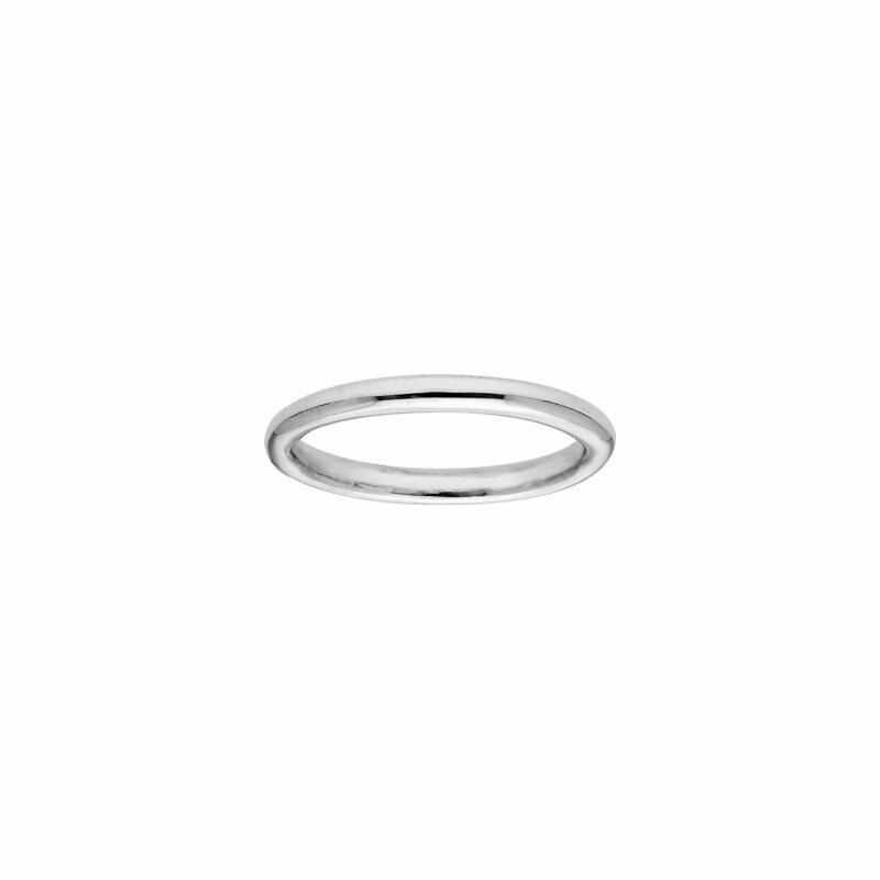 Alliance en argent rhodié fil rond massif 2.5mm