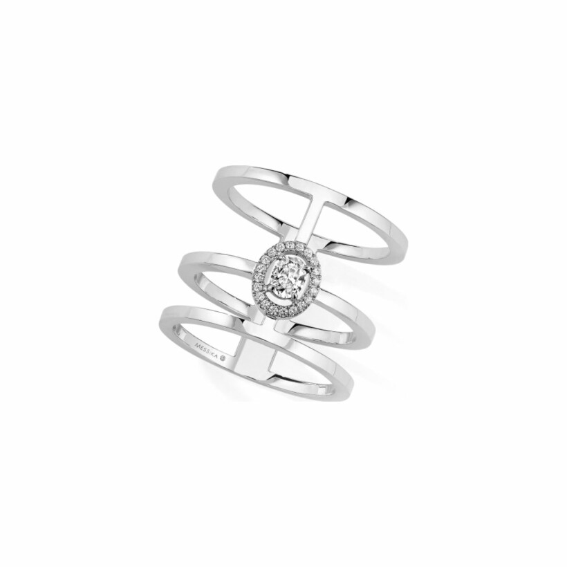 Bague Messika 3 rangs en or blanc et diamants