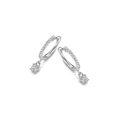 Boucles d'oreilles One More Ischia Basics en or blanc et diamants