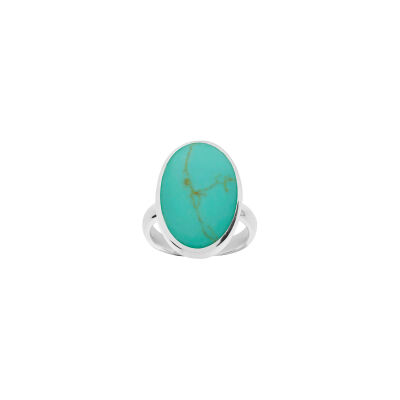 Bague en argent et turquoise reconstituée, taille 56