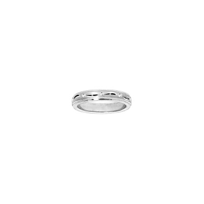 Bague diamantée en argent rhodié, taille 64