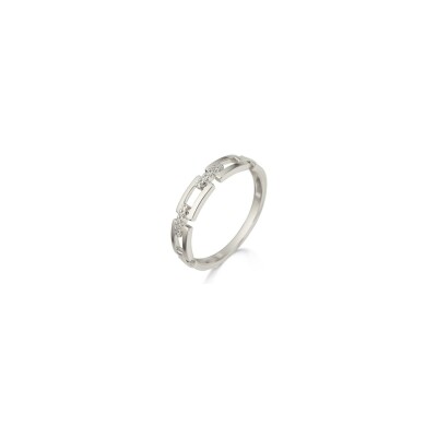 Bague en or blanc et diamants