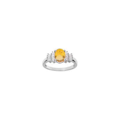 Bague en argent rhodié et oxydes de zirconium, taille 58