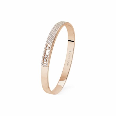 Bracelet Bangle Messika Move Noa M pavé en or rose et diamants