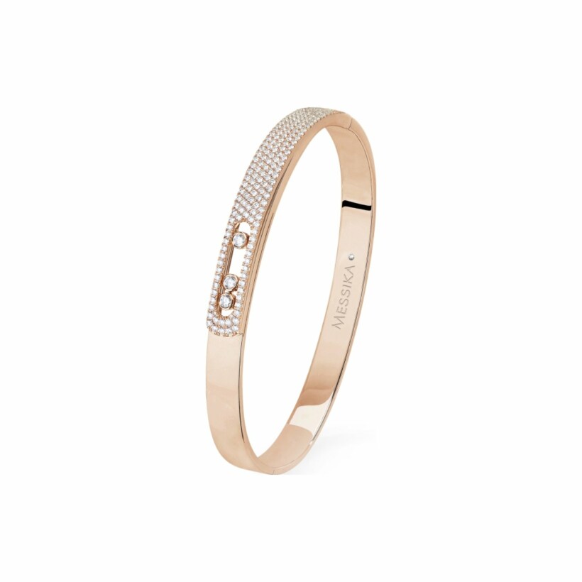 Messika Pavé bangle bracelet, rose gold, diamonds