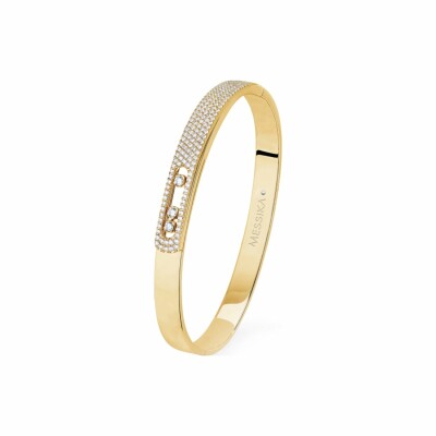 Bracelet Bangle Messika Move Noa M pavé en or jaune et diamants