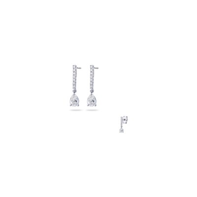 Boucles d'oreilles en or blanc et diamants