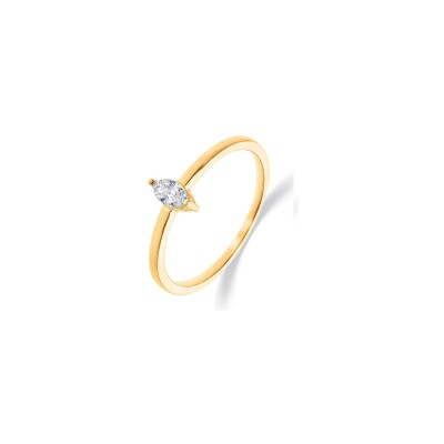 Solitaire en or jaune et diamant