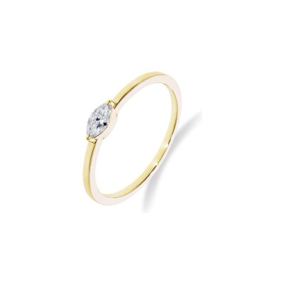 Solitaire en or jaune et diamant