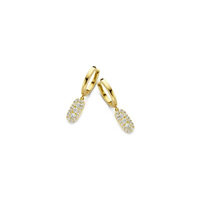 Boucles d'oreilles créoles en or jaune et diamants