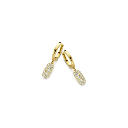 Boucles d'oreilles en or jaune et diamants