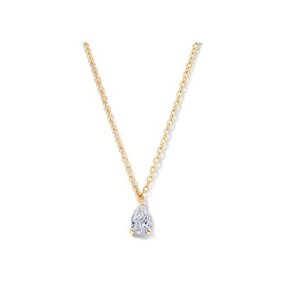 Collier solitaire en or jaune et diamant