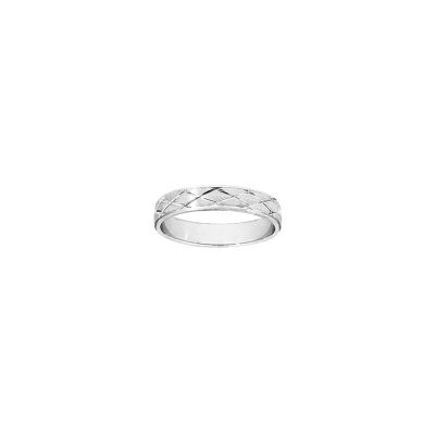 Alliance en argent rhodié, taille 56