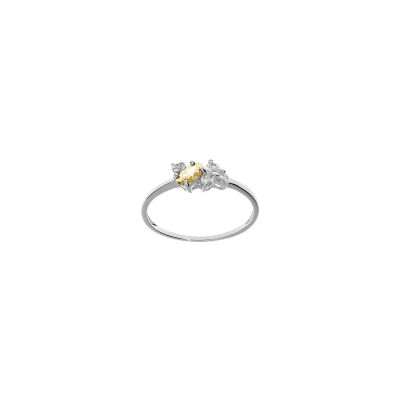 Bague en argent platiné et oxydes de zirconium, taille 56
