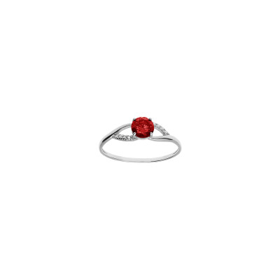 Bague en argent platiné et oxydes de zirconium, taille 58
